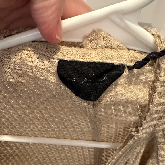 Tan Button-Up Waffle Knit Top - Picture 2 of 2